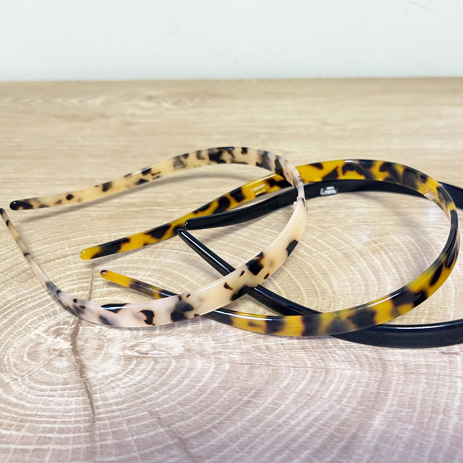 KOVOLITU KOVOLITU 3 Pack Eyewear Headbands Comfortable Plain Headbands for Women Headband Designed for Eyewear Fashion Skinny Headbands(Black,Tortoise,Amber)