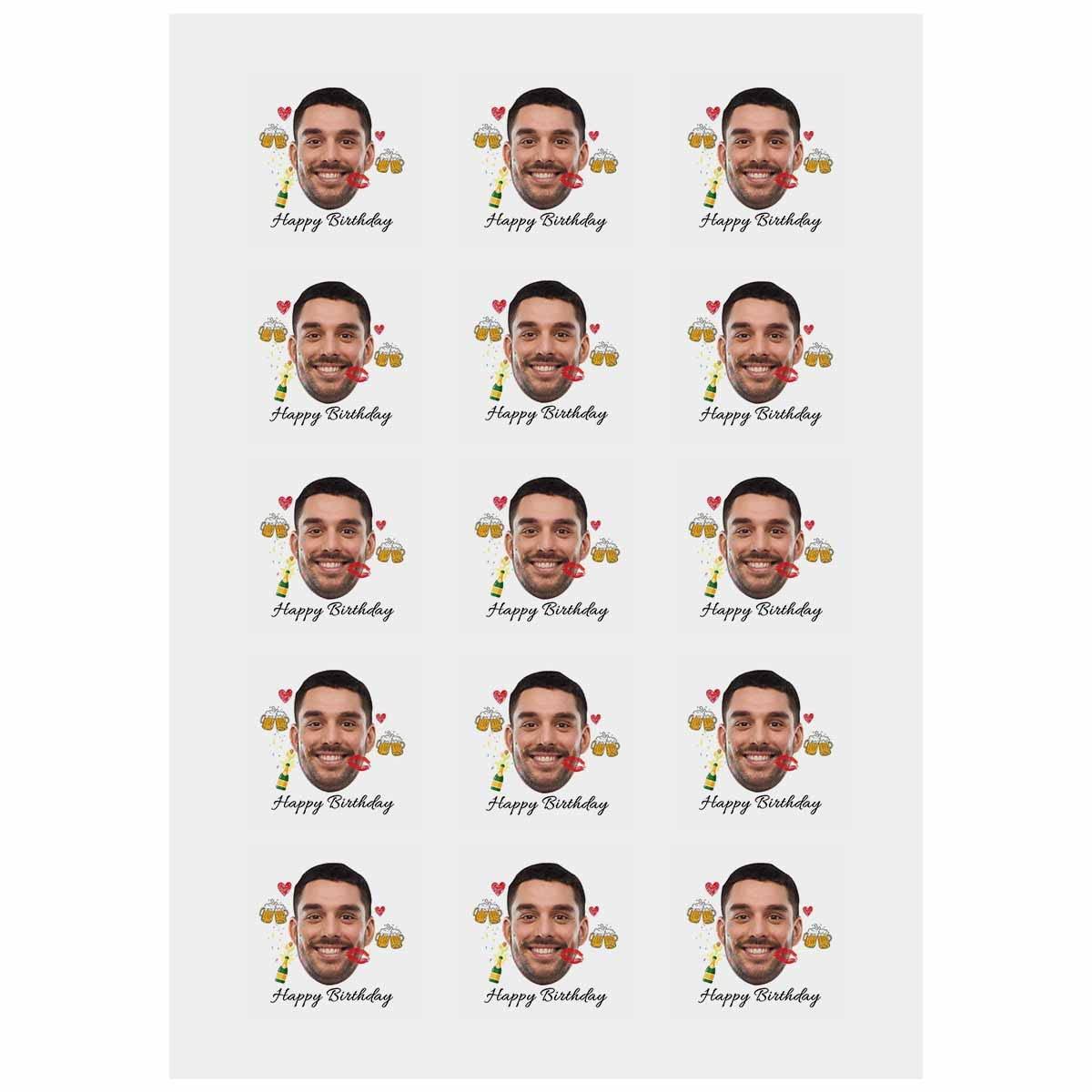 YESCUSTOM 30pcs Custom Face Temporary Tattoos with Name Text, Personalized Temporary Tattoo with Tongue for Adults Couple Women Men Custom Name Tattoos for Birthday Bachelorette Party