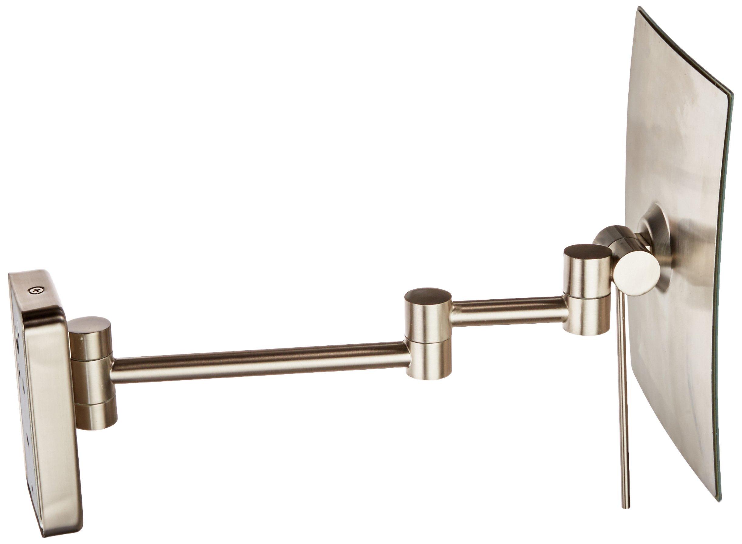 Jerdon Jerdon 8.75-Inch x 6.5-Inch Wall Mount Makeup Mirror - Personal Mirror with 5X Magnification & 14 inch Wall Extension - Nickel Wall Mount Arm - Model JRT695N