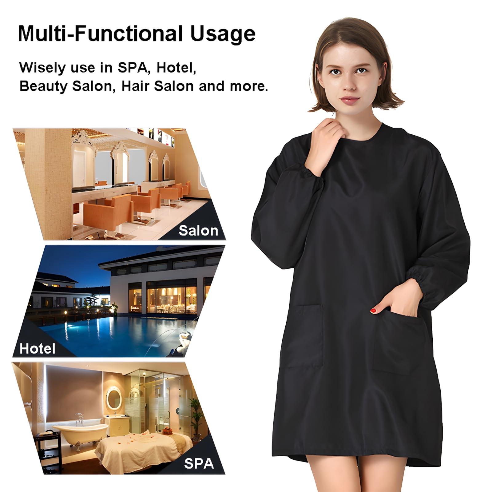 TOPTIE TOPTIE low water permeability Haircutting Pet Grooming Smock Jacket Salon Barber Hairdressing Cape Gown Apron with 2 Pockets-White