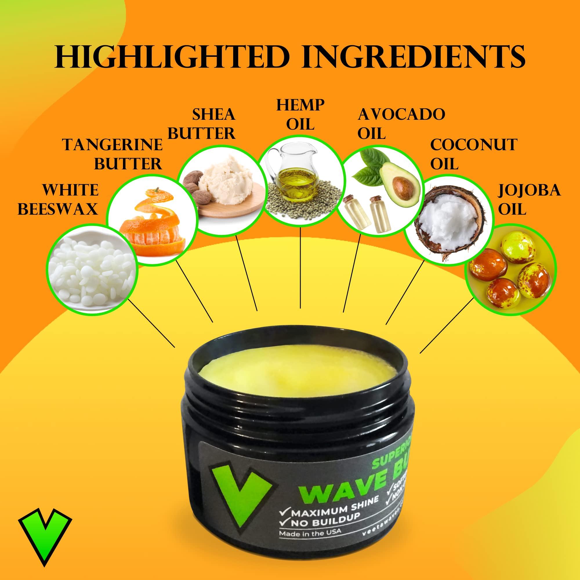 Veeta Veeta Superior Wave Grease - Maximum Shine, Non-Greasy Shea & Tangerine Conditioner for Men\'s 360 Waves (4 oz)