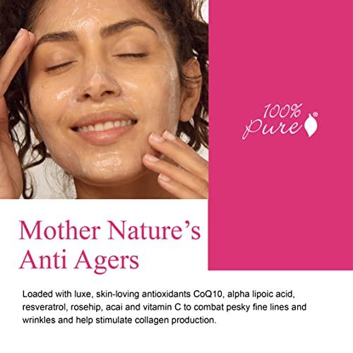 100% PURE 100% PURE Argan Oil Creamy Cleanser Daily Moisturizing Face Wash & Makeup Remover - Natural Anti-Aging Cleansing Botanicals for Clear Skin & Healthy Radiant Glow - 3.4 Fl Oz