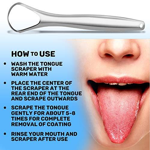 mastermedi MasterMedi Tongue Scraper with Case (Spoon Shape, 2 Pack), Medical Grade Stainless Steel Tongue Scrubber for Bad Breath Treatment, Easy to Use Tongue Scraper for Adults, Tongue Cleaner for Oral Care
