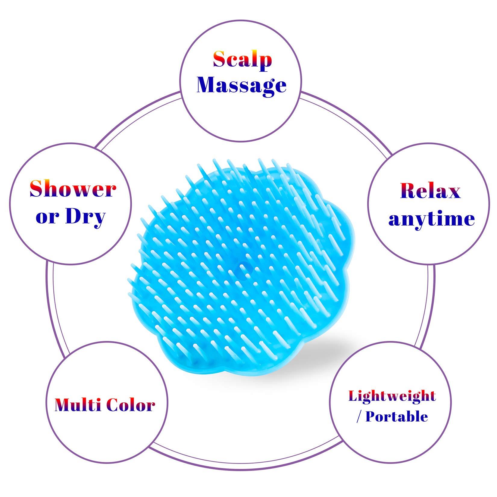 YEALIFE YEALIFE Hair Scalp Exfoliator Brush Dandruff Cleaning Brush, Flexible Scalp Massager Brush, Shower Scalp Shampoo Brush for Home, Office, Travel and Pets 2-Pack