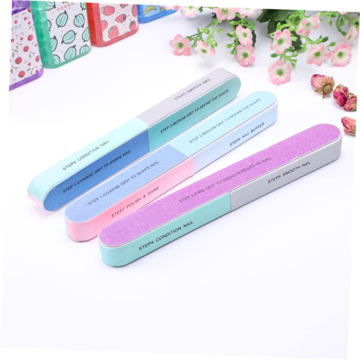 HAPINARY HAPINARY 7-Step Professional Nail Buffer Blocks 6-Sided Nail File Polishing Strip Set for Women Reusable Easy-to-Clean Design