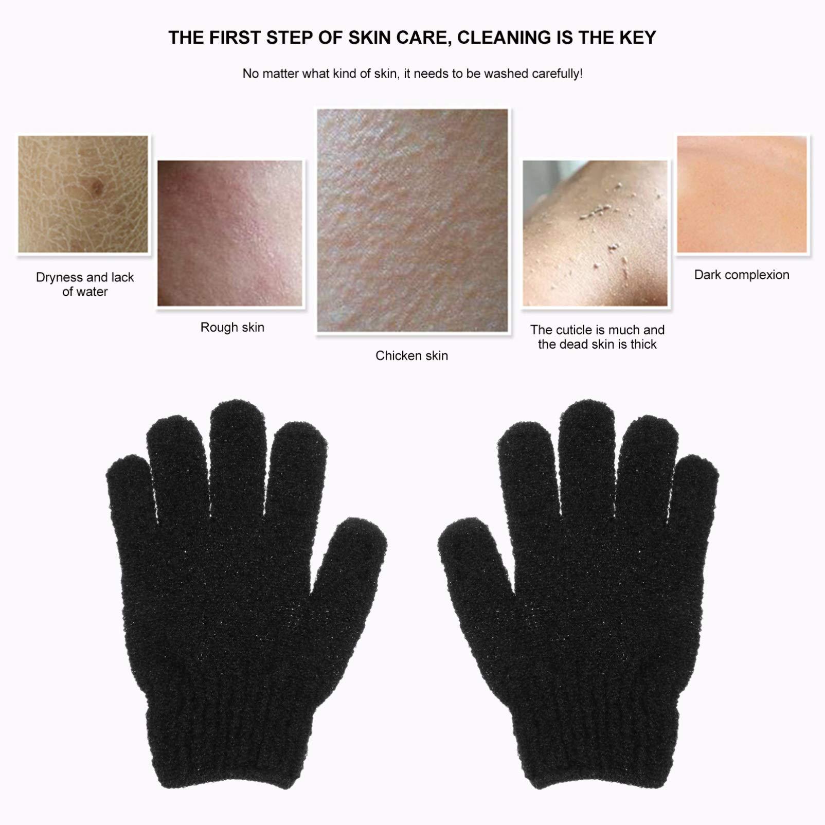 Healifty 4 Pairs Back Scrub Gloves Exfoliating Mitt Shower Gloves Exfoliating Gloves Exfoliating Sponge Shower Scrub Gloves Mens Exfoliating Shower Mitt Dead Spa Polyester Man