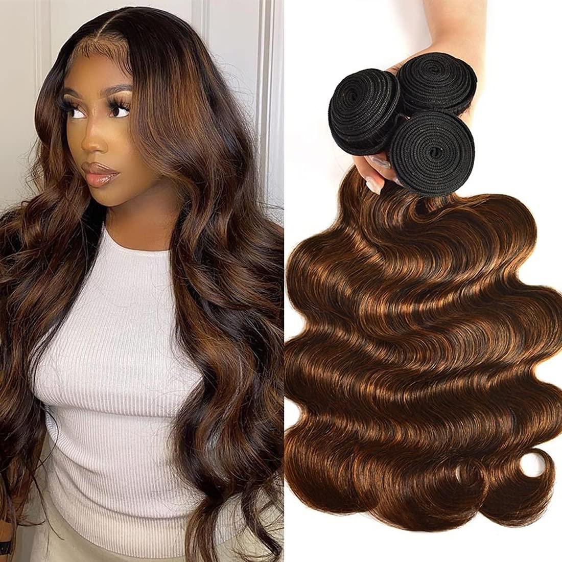 Beauty Forever Beauty Forever Ombre Highlight Brazilian Body Wave Virgin Hair 3 Bundles 14 16 18 Inch,Ombre Blonde Remy Human Hair Wavy Weaves Hair Extentions Color FB30