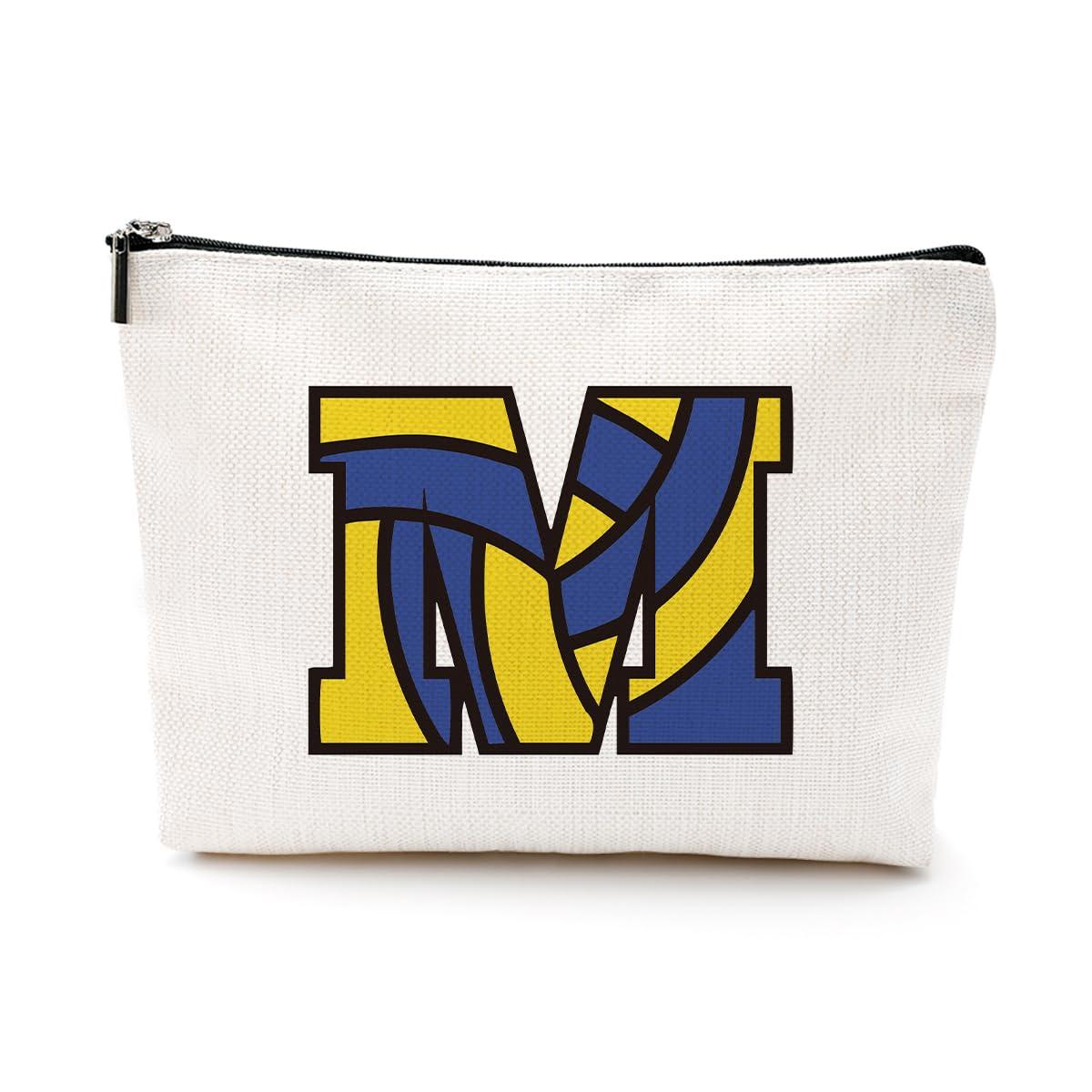 LONGXIN LONGXIN Volleyball Gifts Initial A-Z Personalized Makeup Bag Monogrammed Cosmetic Bags Toiletry Pouch Volleyball Lovers Gifts for Teen Girls Women Friends Coach Players Volleyball Team Gifts (M)