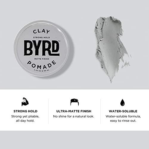 BYRD Hairdo Products BYRD Hair Clay Pomade – Strong Hold, Ultra Matte Finish, Add Volume and Sculpt to All Hair Types, 3.35 Oz