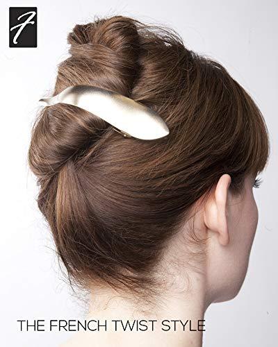 Ficcare Ficcare Maximas Hair Clip Black with Silver, Small 3.5"