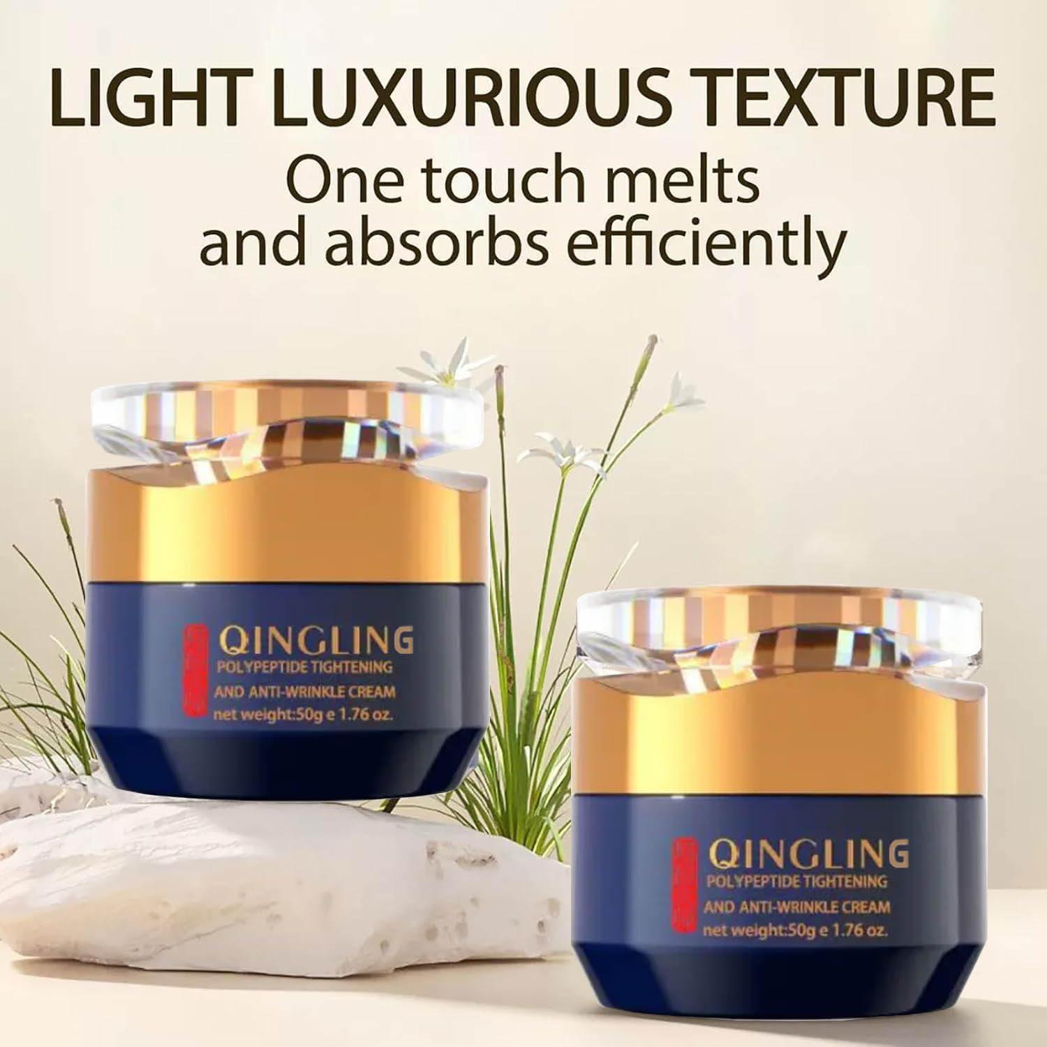 Regpem Qingling Face Cream, Qingling Crema Para Arrugas, Qingling Wrinkle Removal Cream, Polypeptide Tightening and Anti-Wrinkle Cream, Firming Anti-aging Eye Cream for Women Men (1)