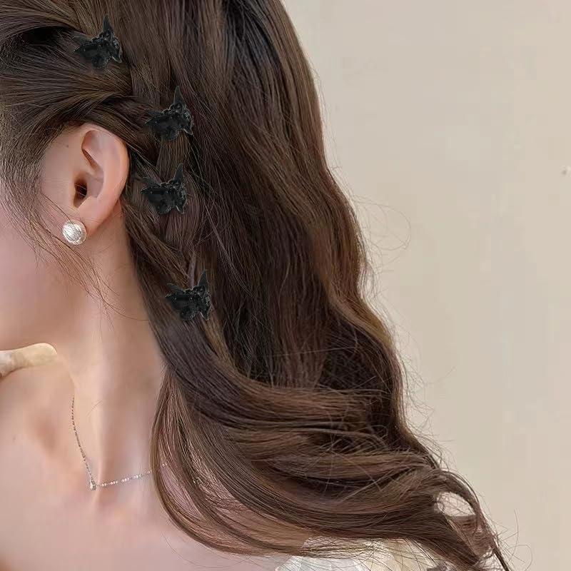 YALLNASL Black Butterfly Hair Clips Claw Small Hair Butterfly Clips for Women Butterfly Hair Barrettes for Thin Thick Hair Accessories Butterfly Clips for Girls Butterfly Hair Claw Pin 40 Pcs