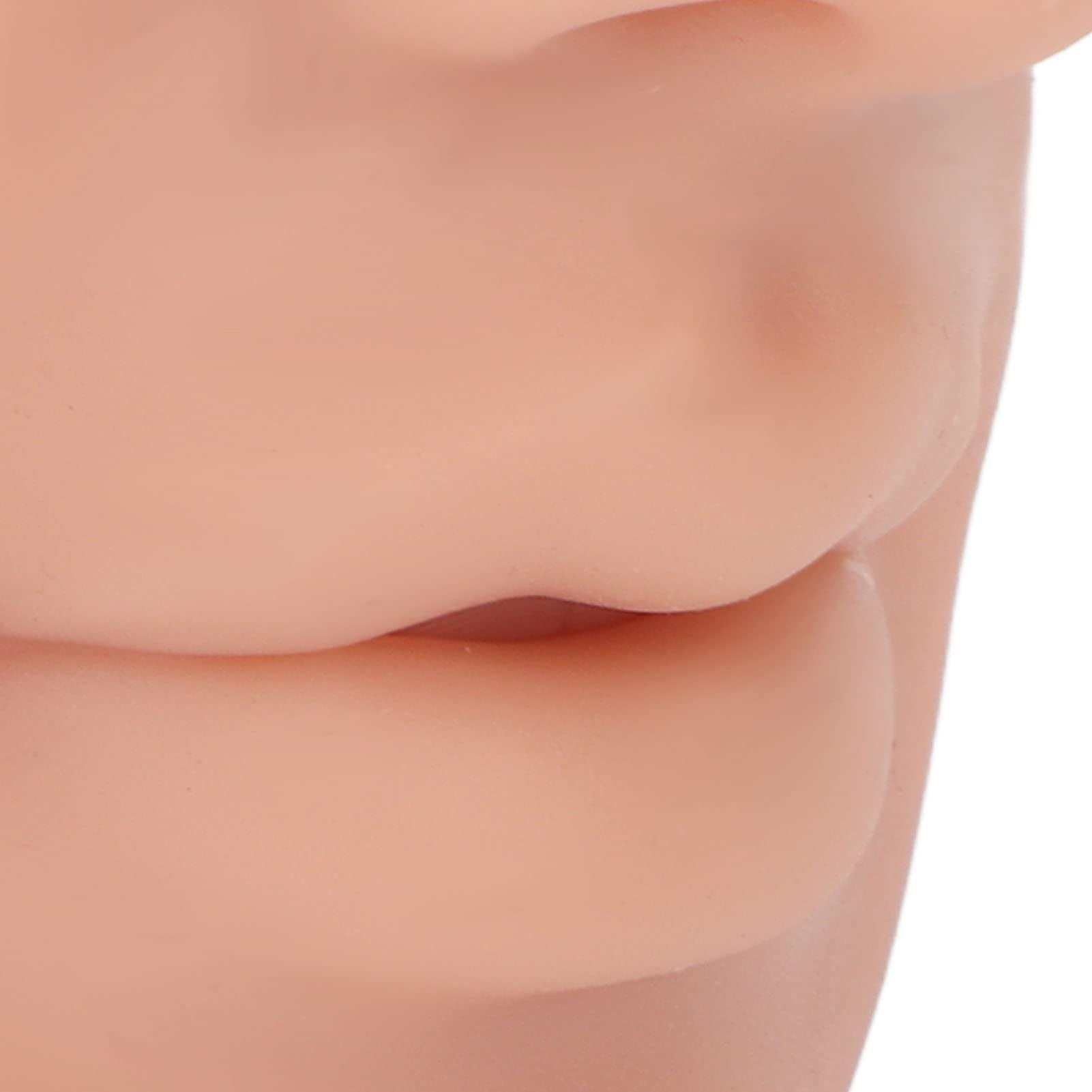 Naroote Silicone Body Parts, Piercing Practice Kit, Fake Nose Piercing Practice Body Parts with Mouth Soft Imitation Nose Model Reusable Nose Displays Fake Body Parts for Piercing Practice
