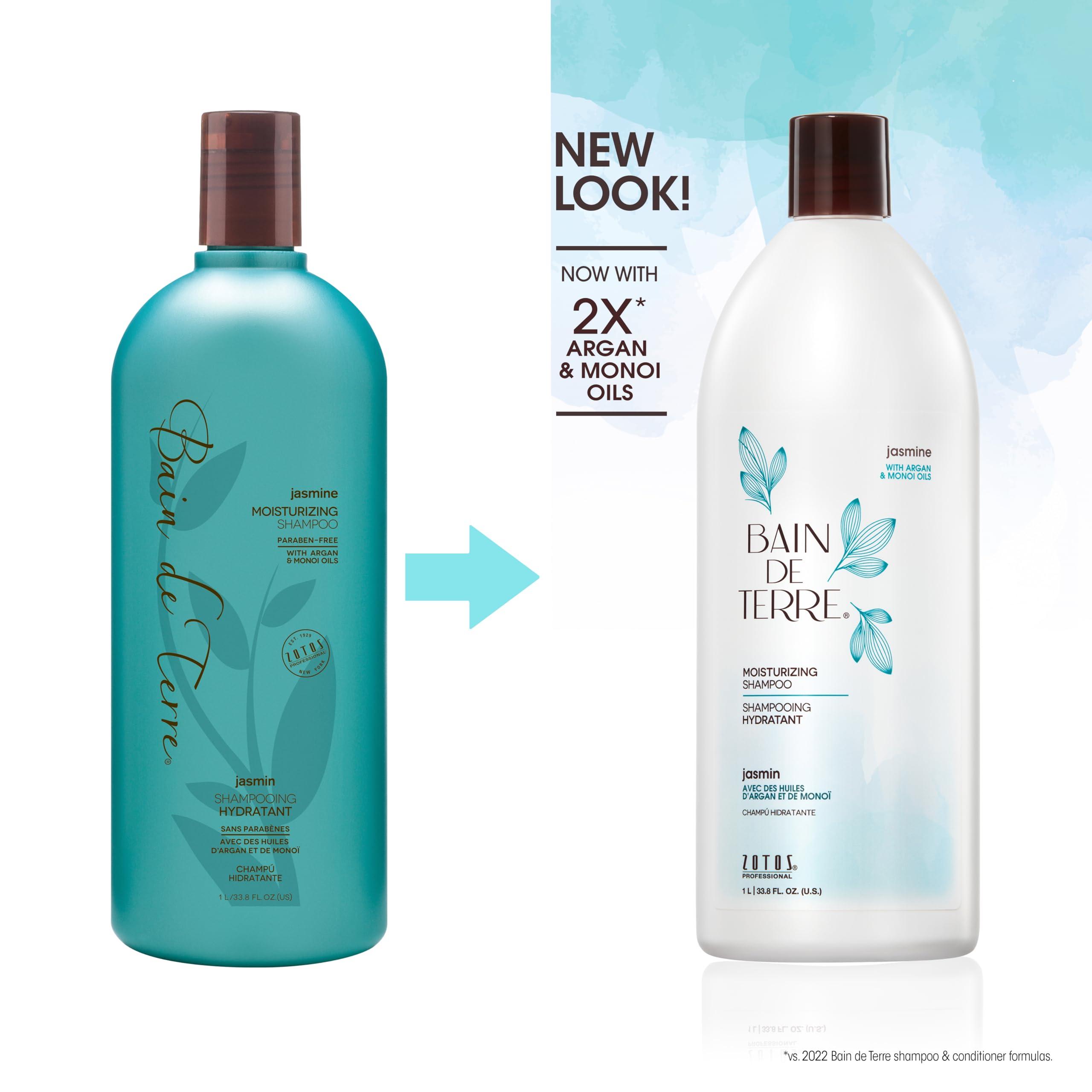 Bain de Terre Bain de Terre Moisturizing Shampoo and Conditioner Set | Dry & Damaged Hair | Argan & Monoi Oils | Paraben Free | 33.8 Fl Oz