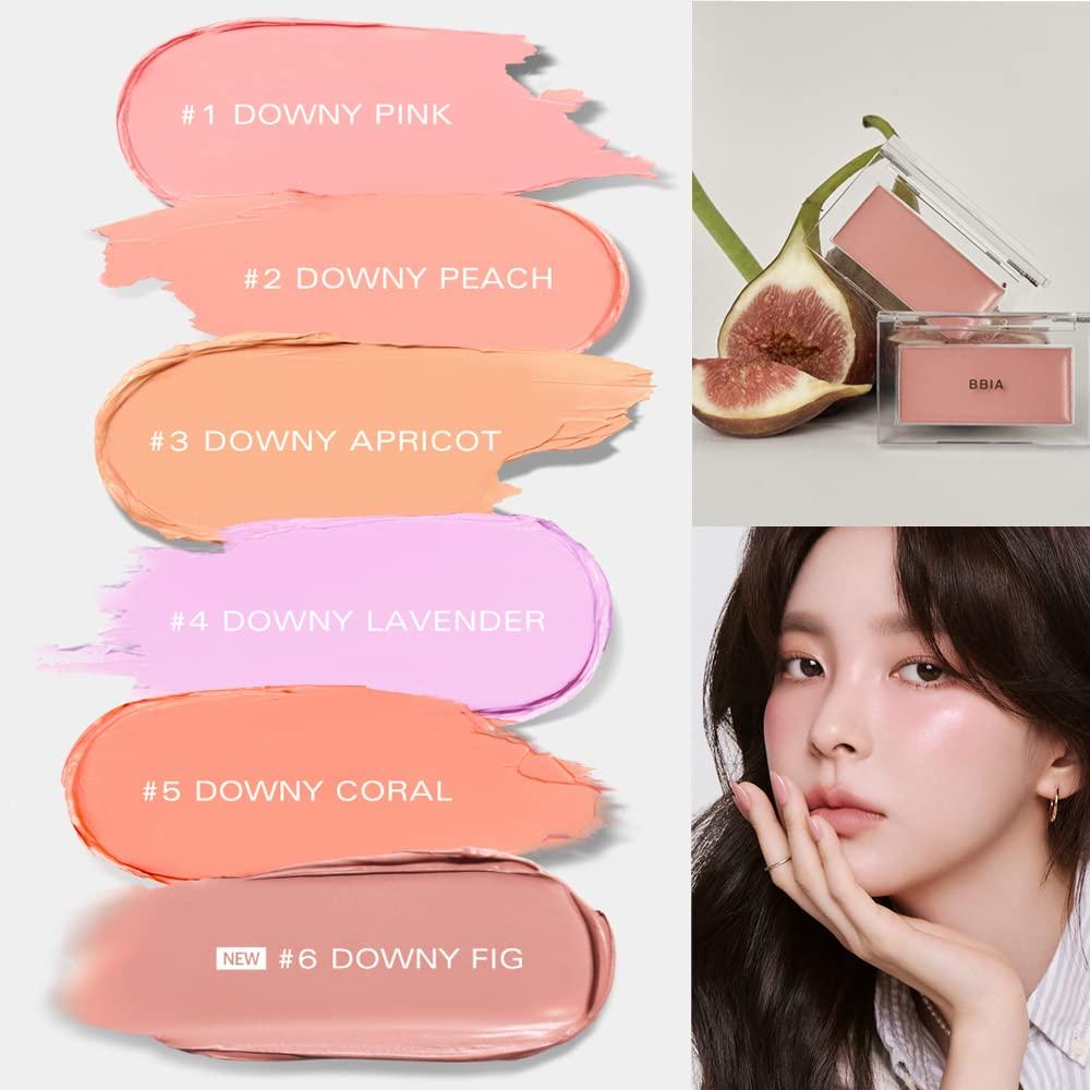 BBI@ BBIA BBIA Ready To Wear Downy Cheek Cream Blush 2P Set (03 DOWNY APRICOT + 04 DOWNY LAVENDER) / Blendable and Lightweight Cheek Makeup, Highly Pigmented with Long Wearing Formula