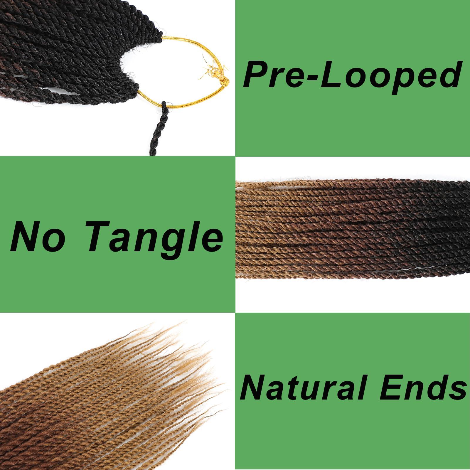 BAOTA BAOTA Senegalese Twist Crochet Hair for Kids 10 Inch Micro Twist Crochet Hair Ombre Brown Blonde Pre Looped Short Braids Kids Crochet Hair Mini Twist Crochet Hair 8 Packs