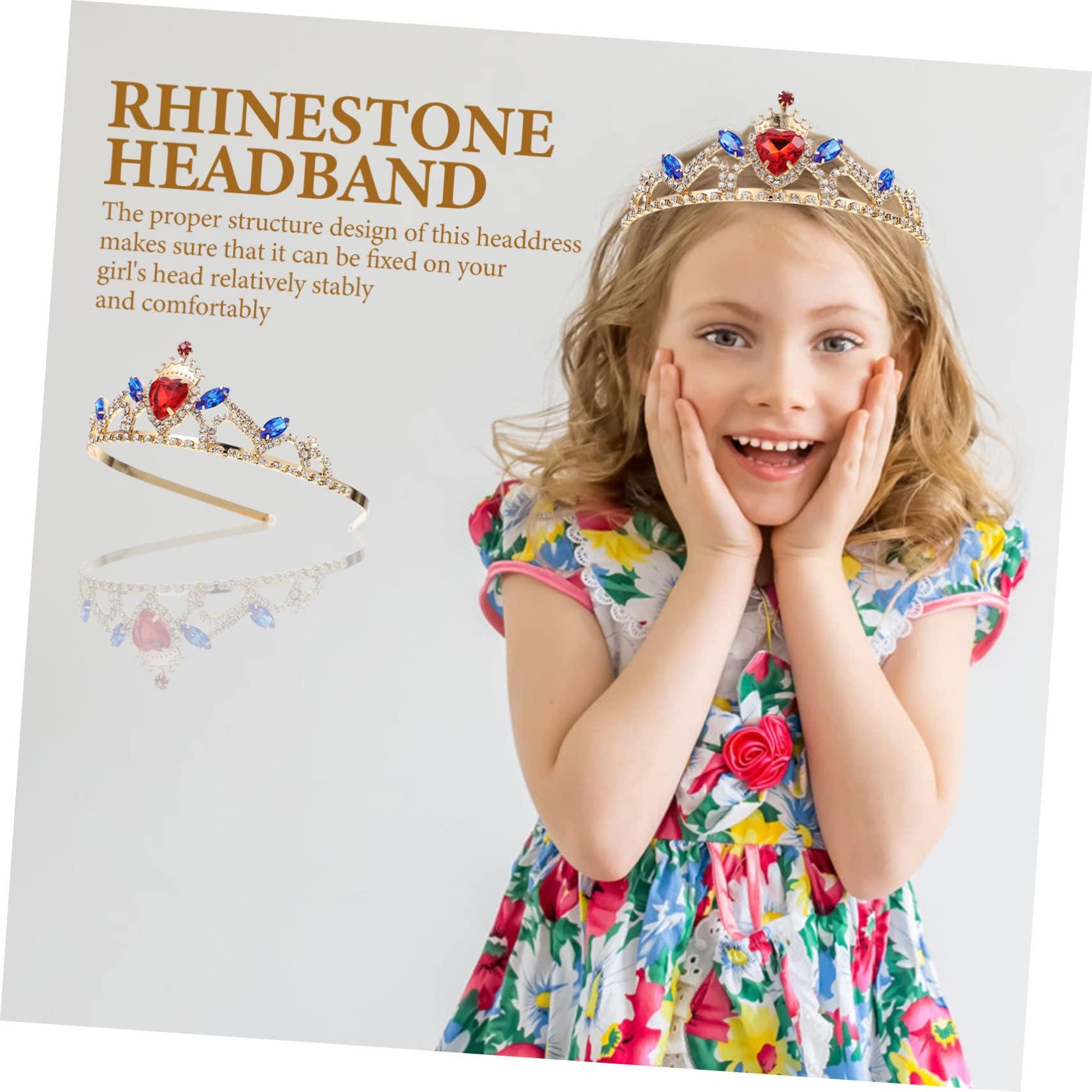 Beatifufu Beatifufu Little Girl Headband Tiara Girls Hair Accessories for Boys and Girls Beautiful Rhinestone Inlaid Princess Hair Clip for Birthday Party