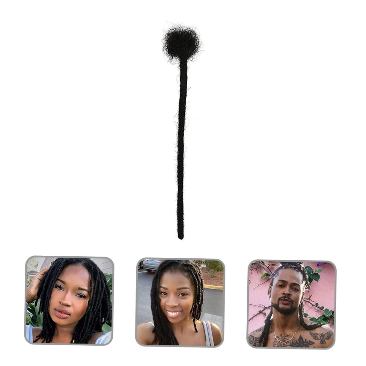 Housoutil Housoutil Real Dreadlocks Hair Bundles Human Hair Dreadlocks Wig Human Hair Bundles Dreadlocks Men Dread Locks Hair Extensions Beads for Hair Wig for Men Hair Extension Clips Black Real Hair