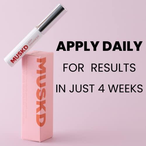 MUSKD MUSKD Eyelash Growth Serum (3 ML) - Lash Enhancer for Longer, Thicker and Fuller Eyelashes - Promotes Natural Eyelash Growth - Organic Lash Enhancing Formula