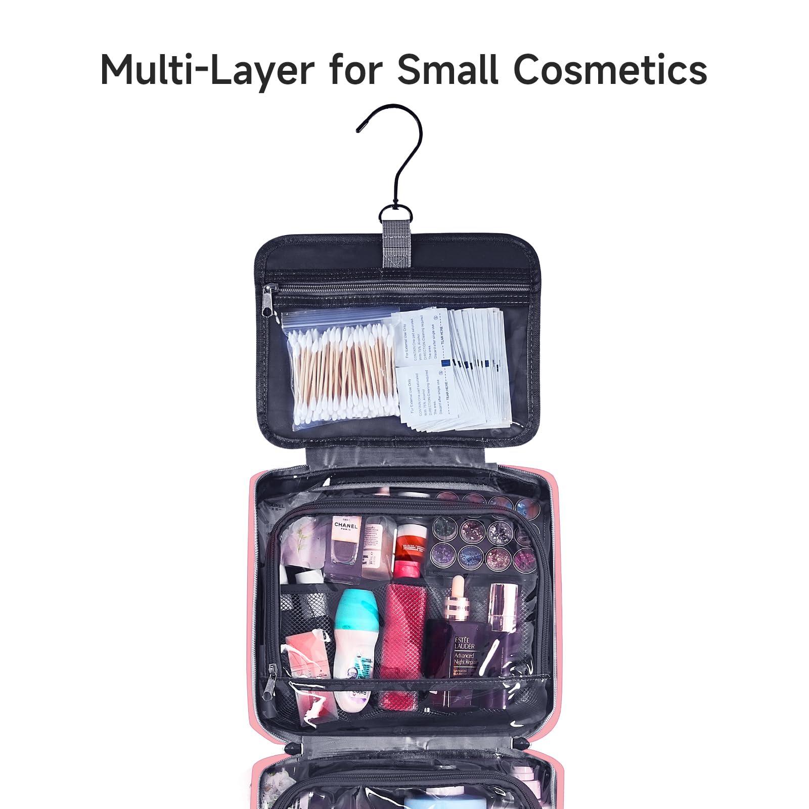 MARIKALIFE MARIKALIFE Travel Toiletry Bag, Hanging Toiletry Bag for Women, Cute Makeup Cosmetic Case Organizer for Accessories, Full Sized Toiletries-Pink