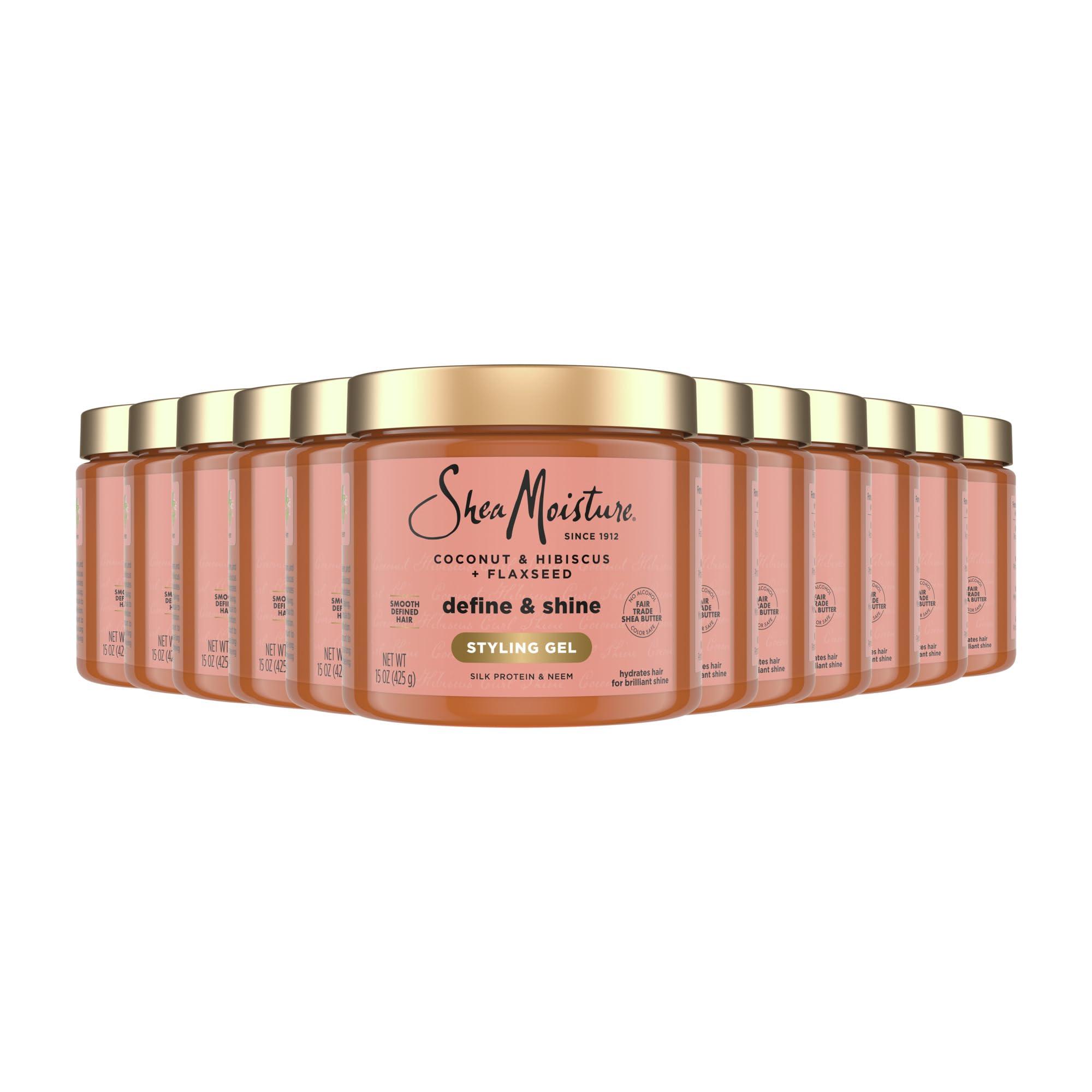 SheaMoisture SheaMoisture Defining Styling Gel For Thick, Curly Hair Coconut & Hibiscus Paraben-Free Frizz Control Styling Gel 15 OZ, 12 count