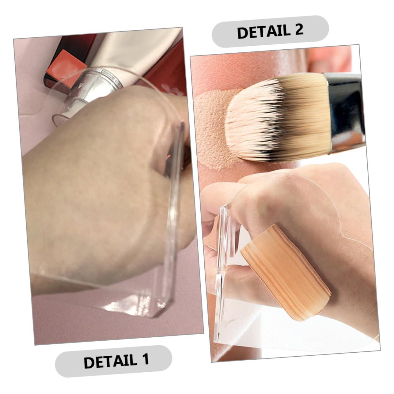 PHENOFICE PHENOFICE Handheld Heart Makeup Mixing Tray Acrylic Mixing Plate for Makeup Foundation Mixing Palette with Stainless Steel Spatula