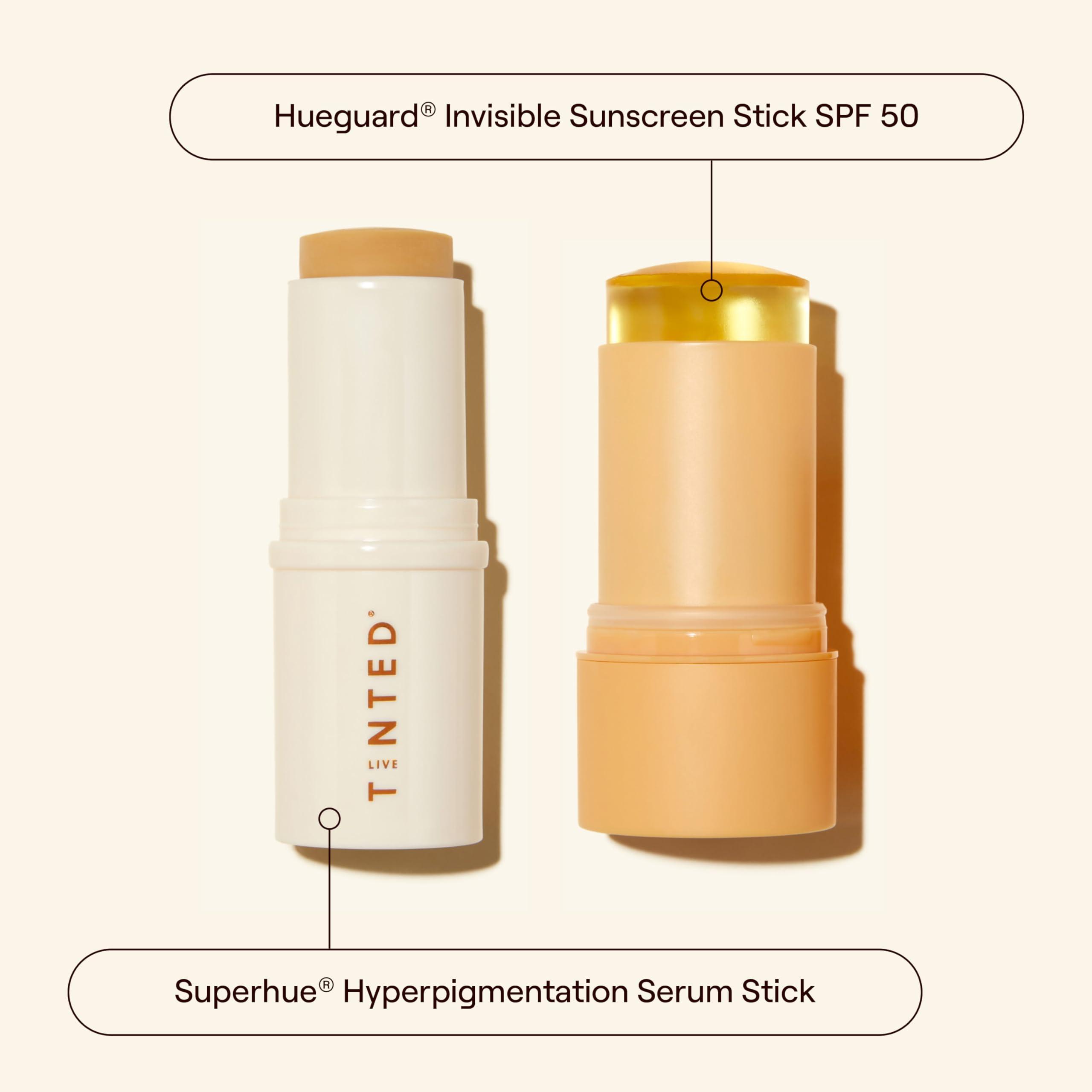 Live Tinted Live Tinted Everything Nice Correct & Protect Duo - Hueguard Invisible Sunscreen Stick SPF 50 & Superhue Hyperpigmentation Facial Serum Stick - Broad Spectrum, Waterproof & Brightening