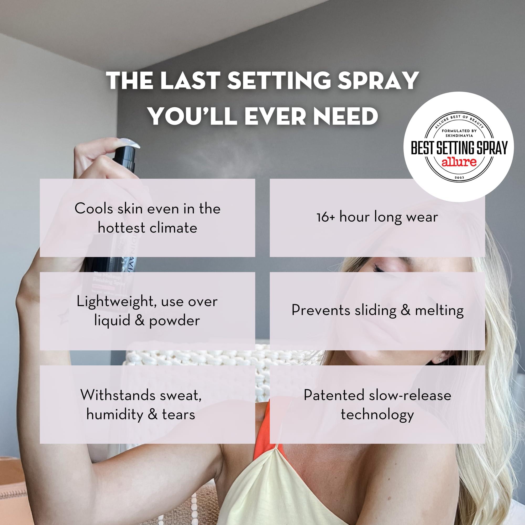 SKINDINAVIA Skindinavia The Makeup Finishing Spray, Bridal Setting Spray, Temperature-Control for All-Day Wear, Long-Lasting Up to 16+ Hours, Heat-Resistant & Waterproof, Wedding Day, Bridal Shower Gift (2 Oz)