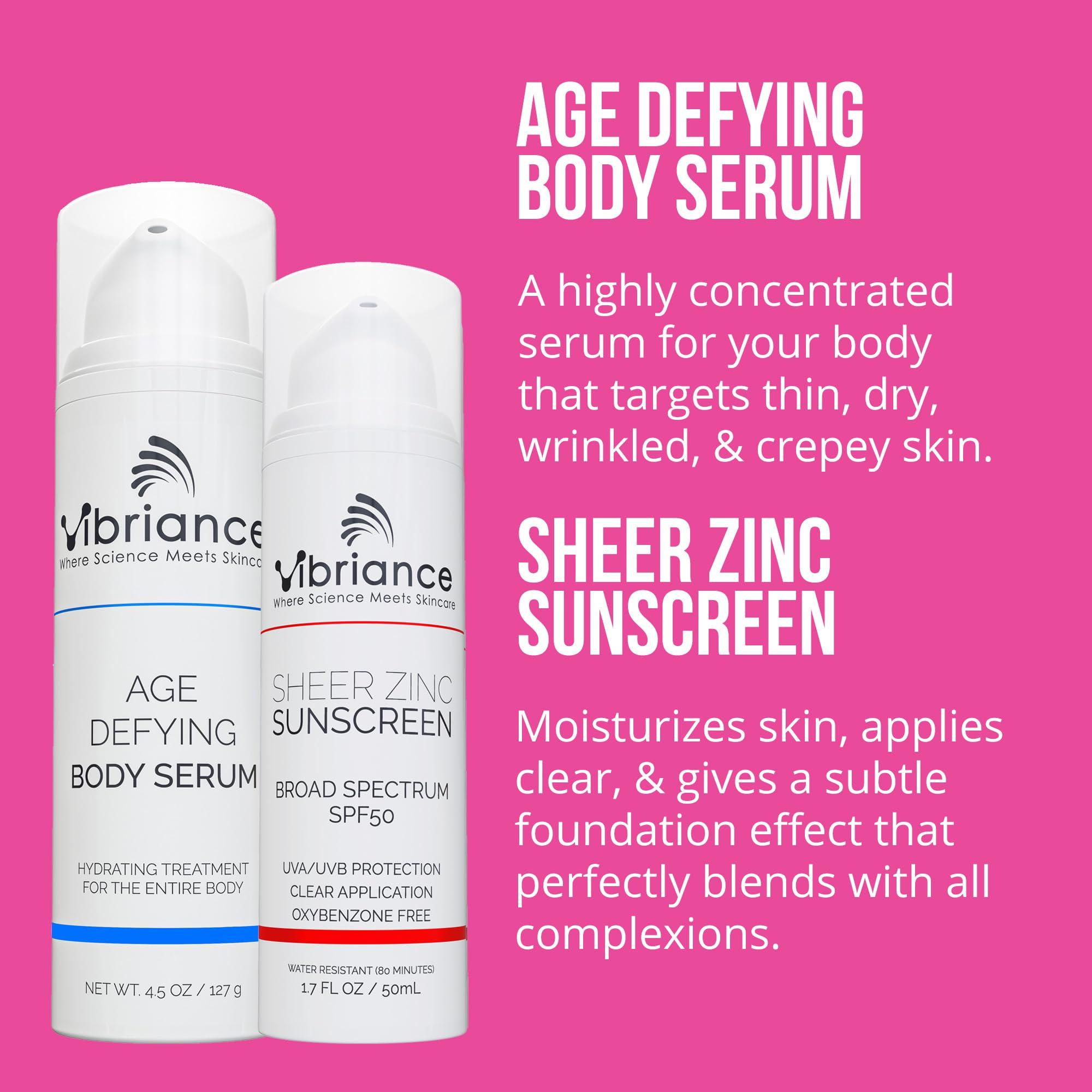 Vibriance Vibriance Premium Skincare Bundle | Super C All-in-One Serum, Face Cleanser, Moisturizing Cream, Sheer Zinc Sunscreen SPF 50, Age Defying Body Creme - Heal, Hydrate, Protect, Rejuvenate