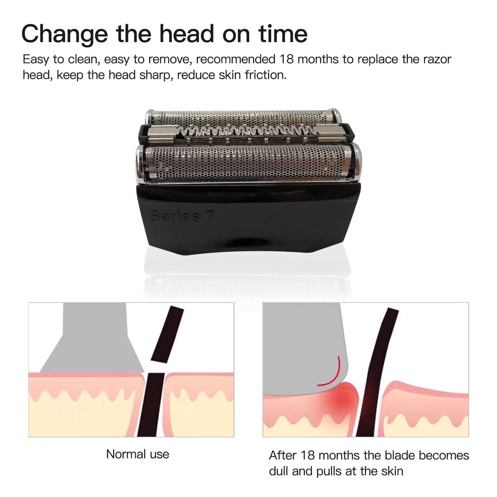 USonline911 Updated New Version Series 7 70B Black Shaver Replacement Foil & Cutter w/Sealed Packaging for Braun Pulsonic Series 7 Models: 720S 790CC 760CC 765CC 795CC 730 9565 750CC 9585 9591 7840S