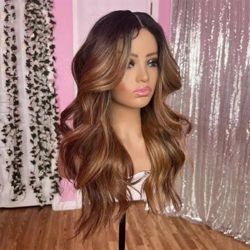 oulaer oulaer 13x6 Honey Blonde Body Wave Human Hair Wig Ombre 1b/30 Colored Brzilian Hair HD Transparent Lace Front Wig Pre Plucked with Baby Hair 150% Density Natural Hairline Remy Hair 24inch