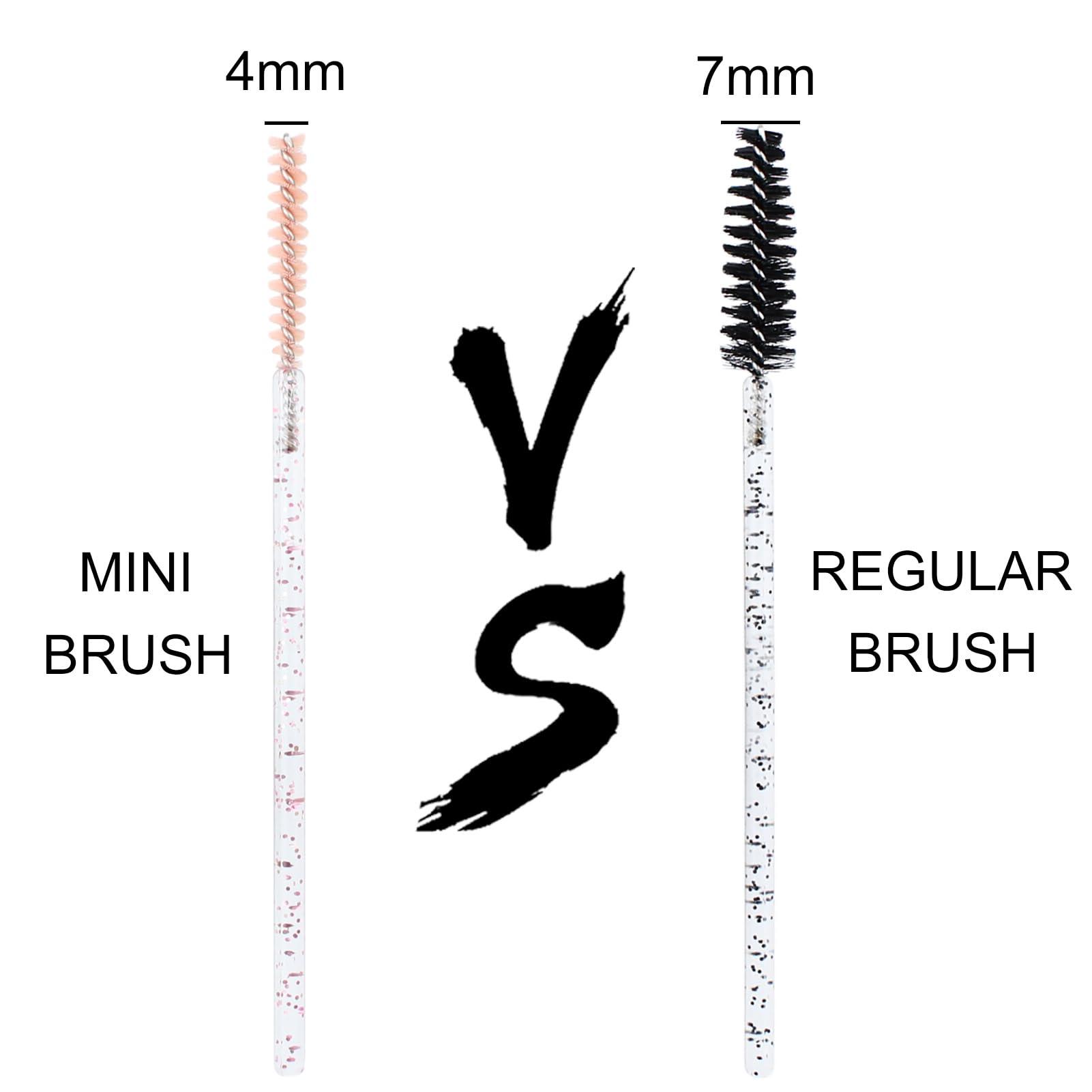 SenRocc 200pcs Skinny Mascara Wands Mini Spoolie Brushes Disposable Crystal Eyelash Brushes Thin Mascara Wands Micro Brush Lash Extension Supplies Lashes Extension Tools(Skinny-(Warm)-200)