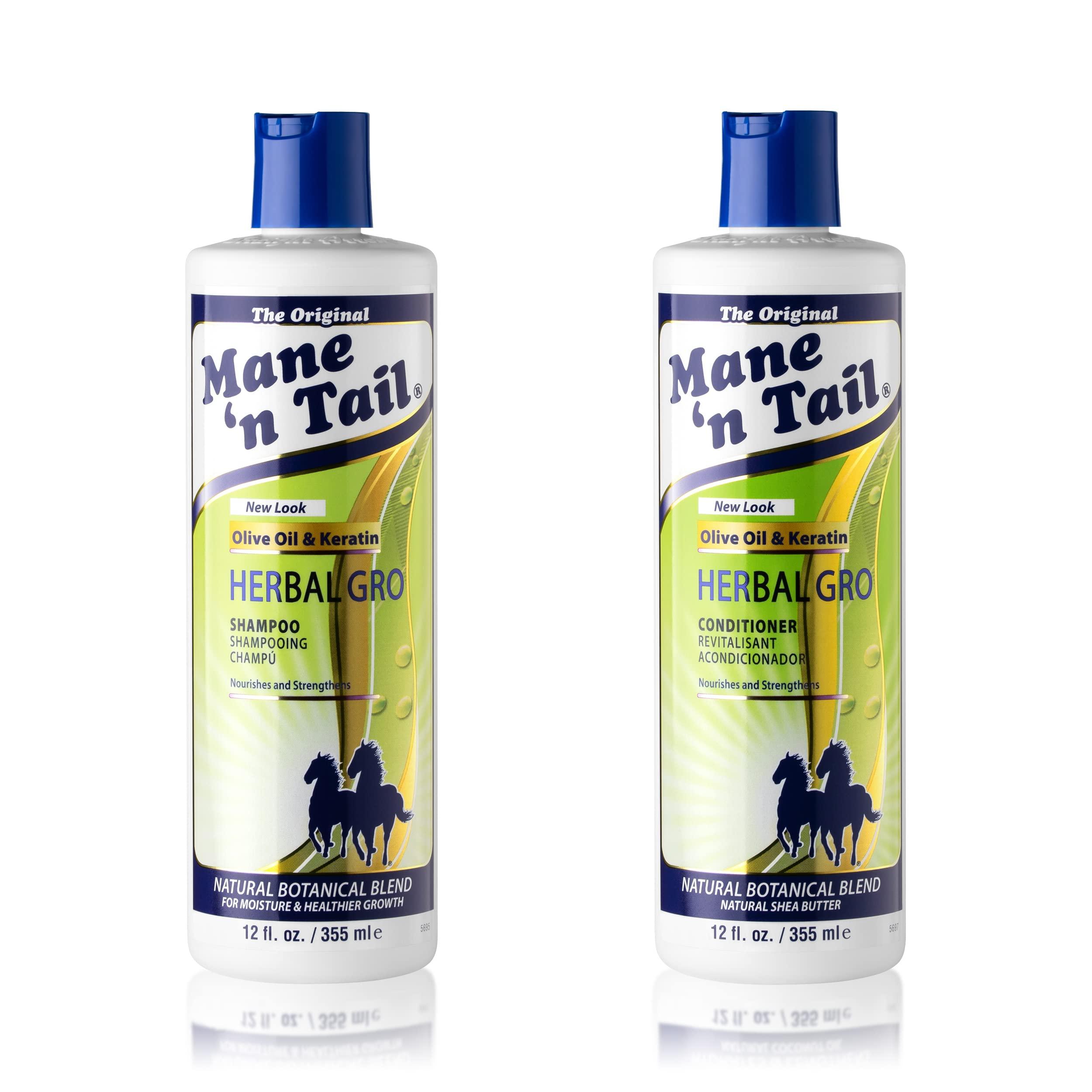 Mane 'n Tail Mane \'n Tail: Herbal Gro Shampoo + Conditioner (12 oz Each), Olive Oil Complex That Helps Strengthens & Nourishes Hair