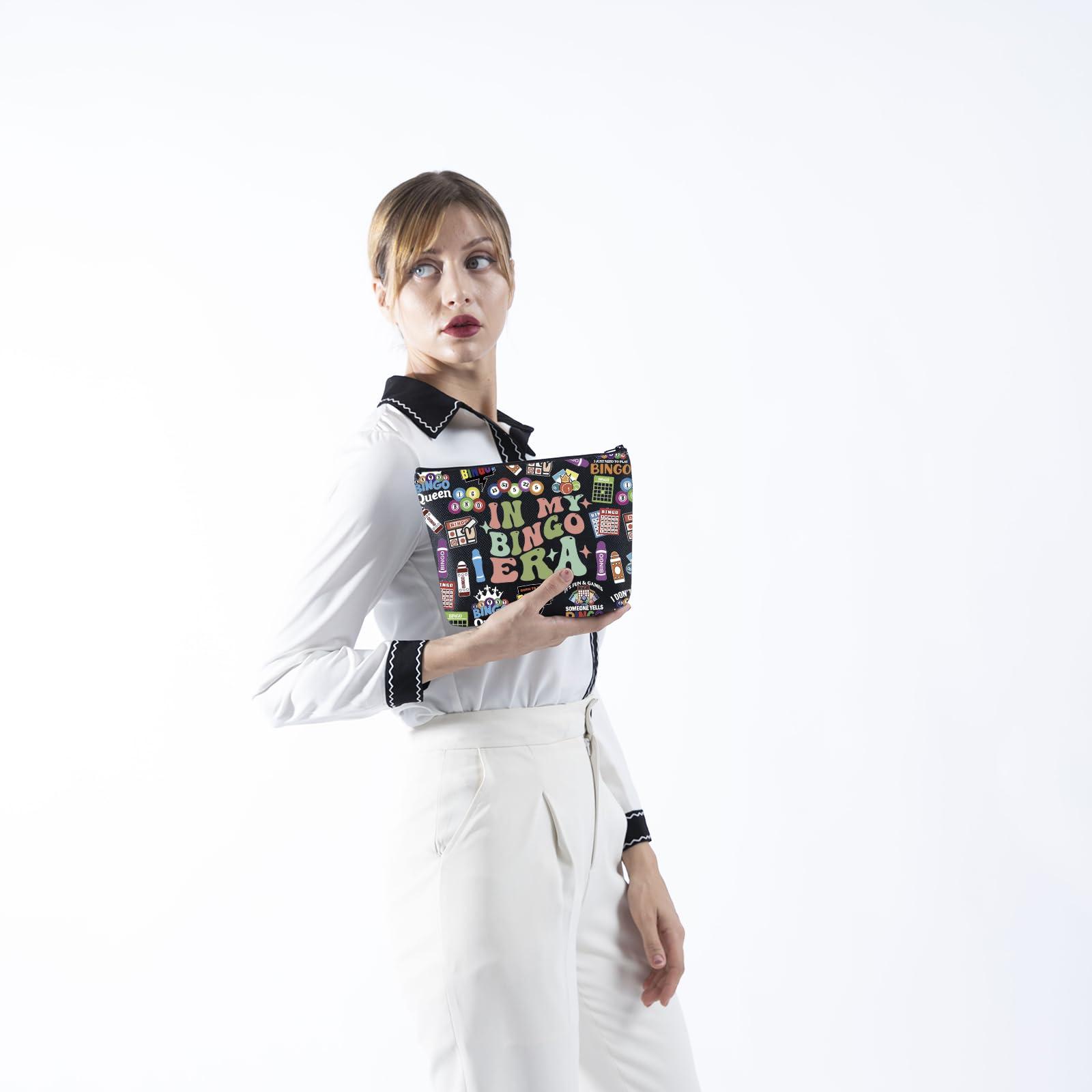 TSOTMO TSOTMO Bingo Player Gift Gambler Gift Lucky Bingo In My Bingo Era Bingo Bag For Women Bingo Lover (BLK- BINGO ERA)