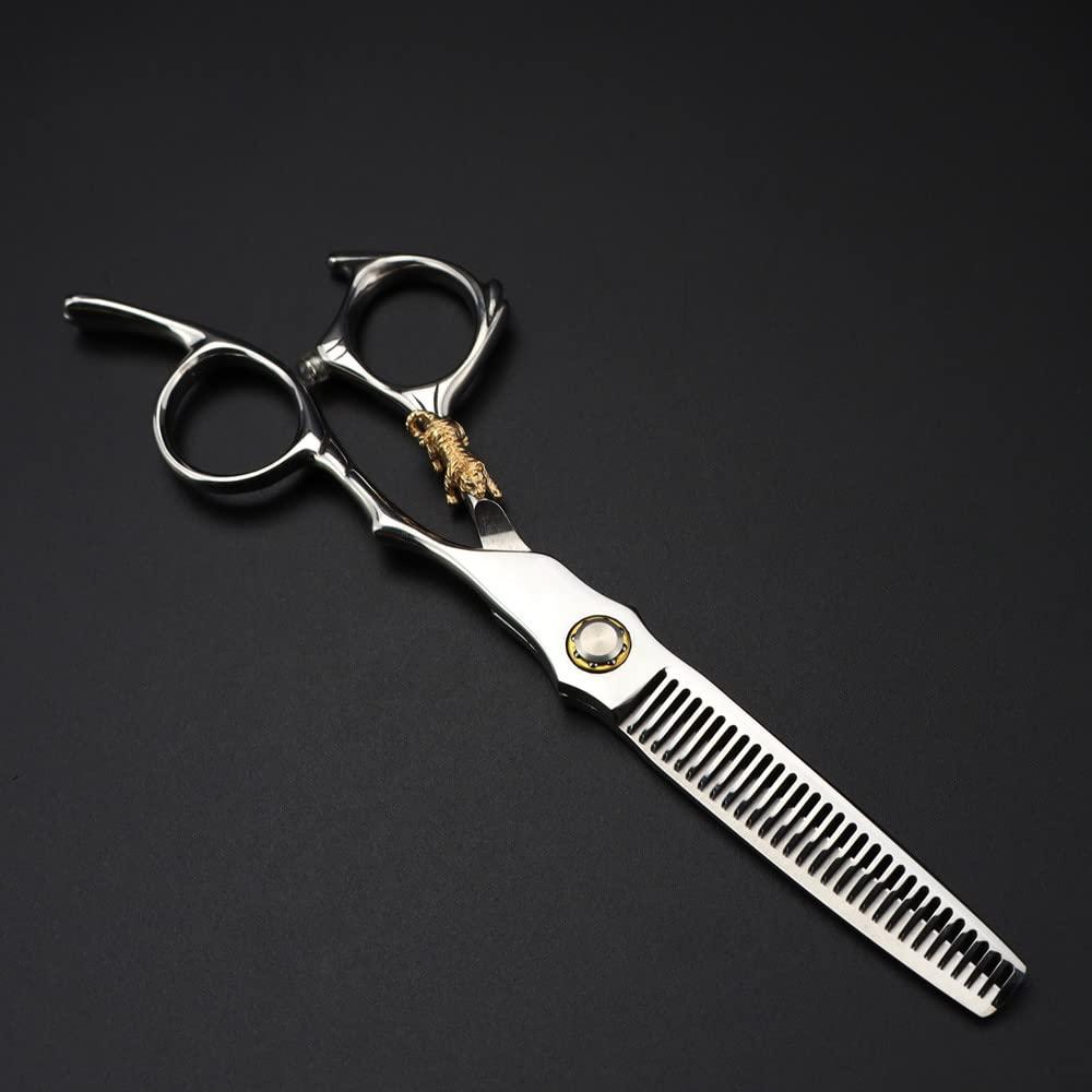 ADANTI Hair Cutting Scissors Shears Kit, 6 Inch Professional JP 440c Tiger Scissor Bearing Screw Hair Cutting Scissors Thinning Barber Haircut Shears Hairdressing Scissors Set