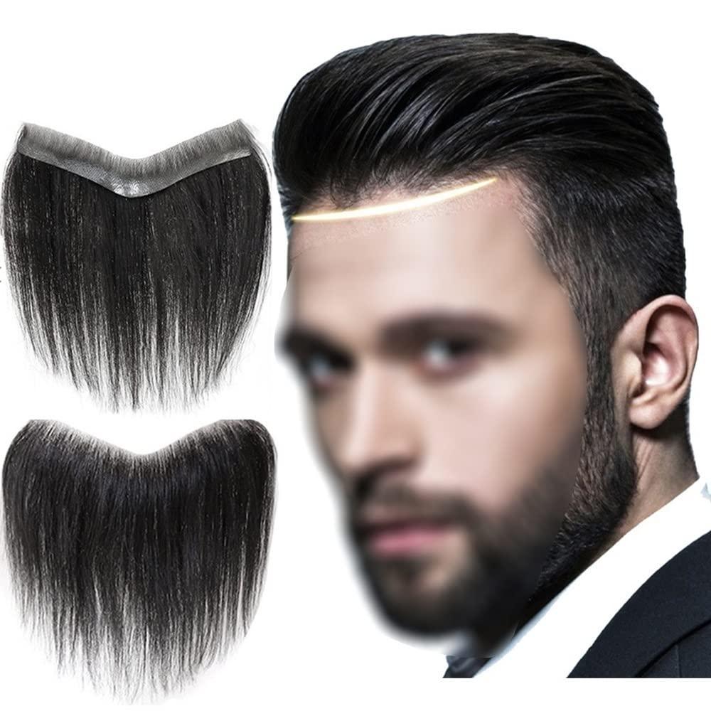 Generic Toupees, Men Synthetic Forehead Hairline Toupees, with Gule Tape Hair Piece Hair Extension, Natural Hair Bang Replacement System (Color : 1.5x16)