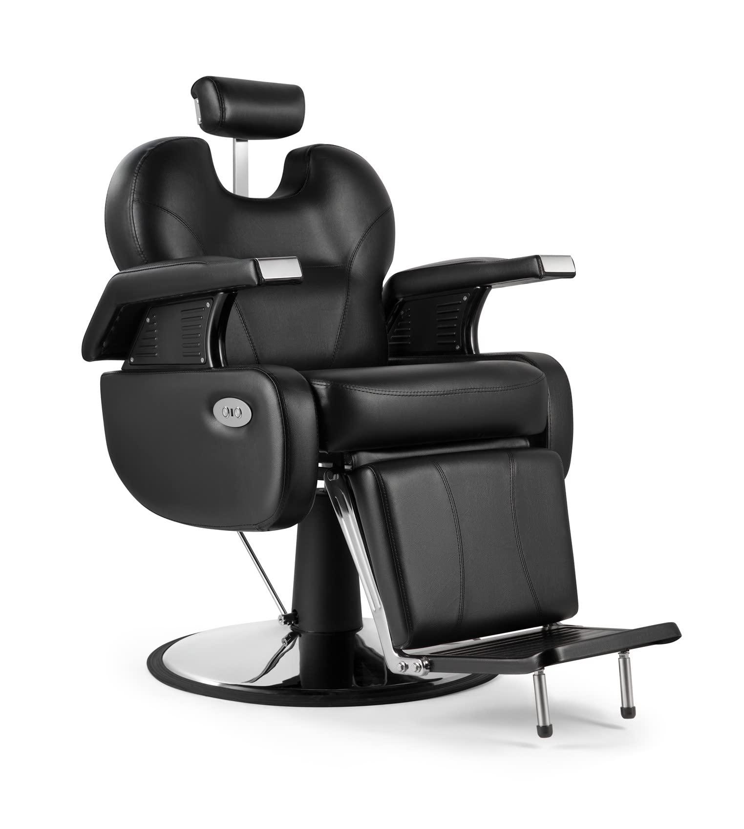 Beautymega Beautymega Black Electric All Purpose Hydraulic Recline Barber Chair Styling Chair Extra Strong Salon Chair