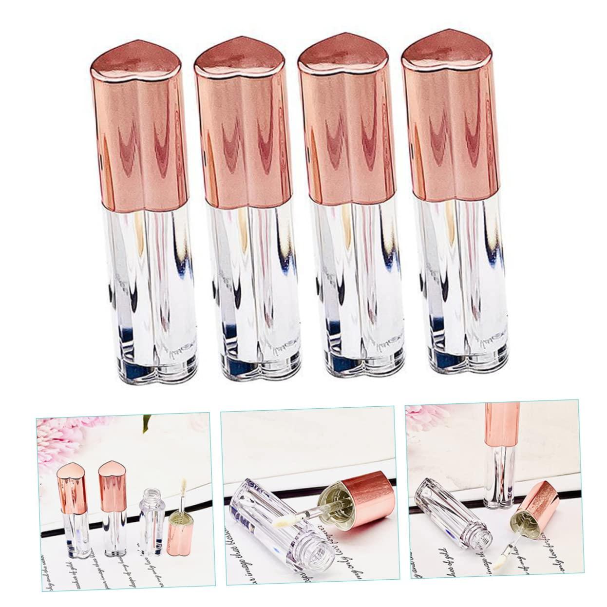 Hemoton Hemoton Heart Shaped Lip Gloss Containers Empty Lip Gloss Tubes Plastic Refillable for Travel Leakproof