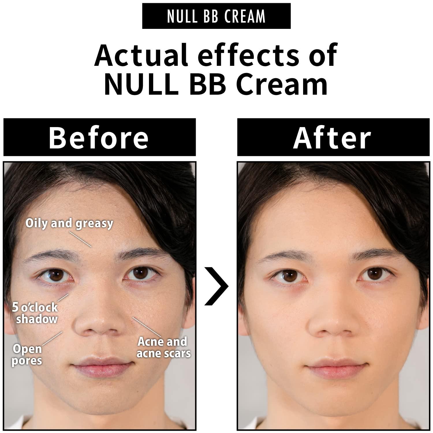 NULL [Matte Finish] NULL mens BB Cream, Mens concealer, Tinted Moisturizer broad spectrum SPF30 PA++, CC cream, Revitalising Nourishing Tone Up Cream, Natural Cover, 0.7oz Made in Japan (Ochre)