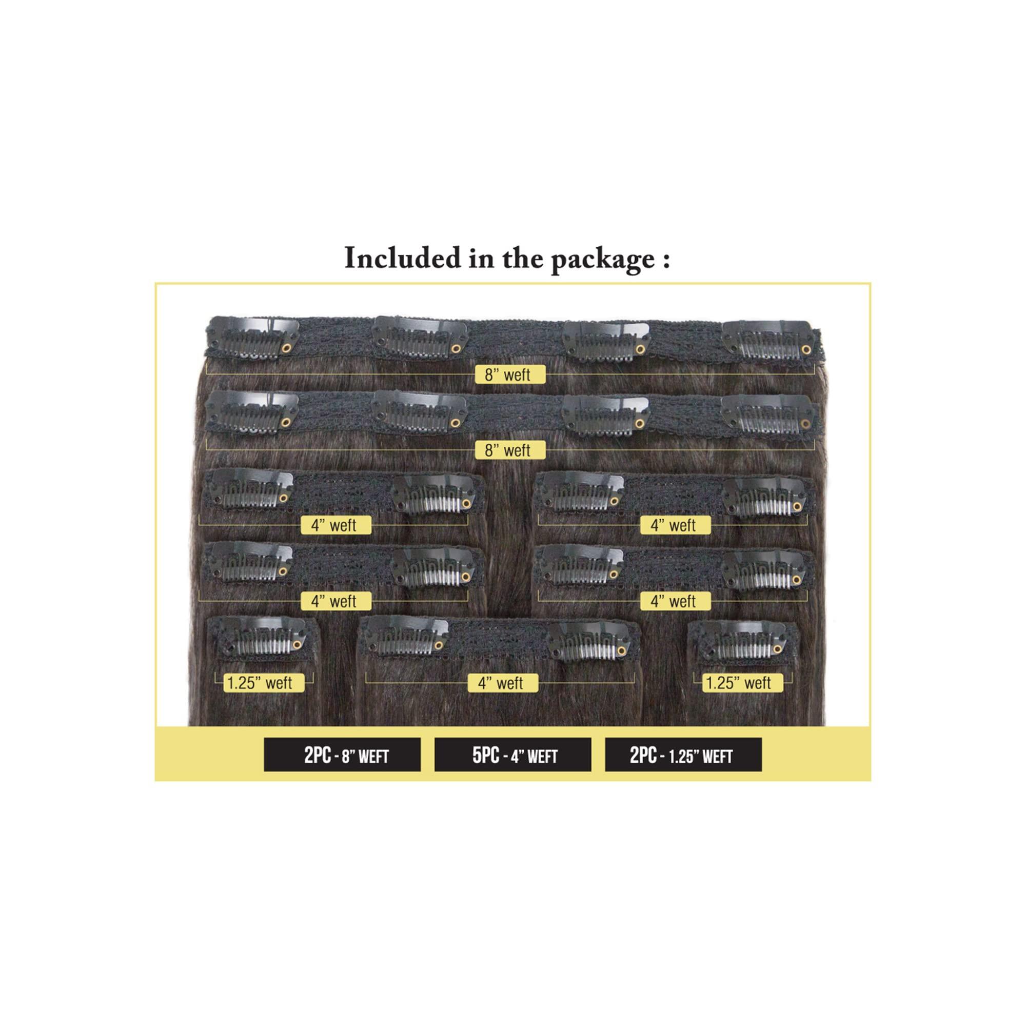 Midway international Bobbi Boss Bundle Wet & Wavy JERRY CURL CLIP ON 9PC (18\", NATURAL)