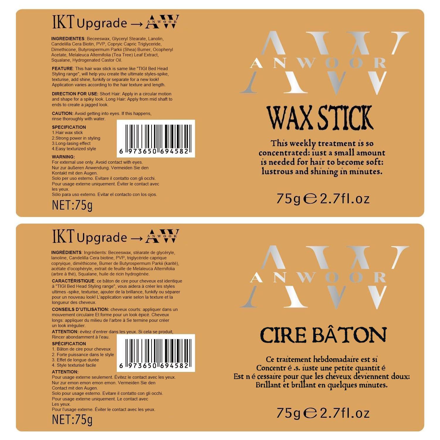 AnWoor Hair Wax Stick, Wax Stick for Hair Flyaways Kids & Women Hair Accessories for Women Girls Hair Bun Maker for Kids Hair Slick Stick Baby Hair Gel Stick Kids Hair Products Hair Smoothing Stick