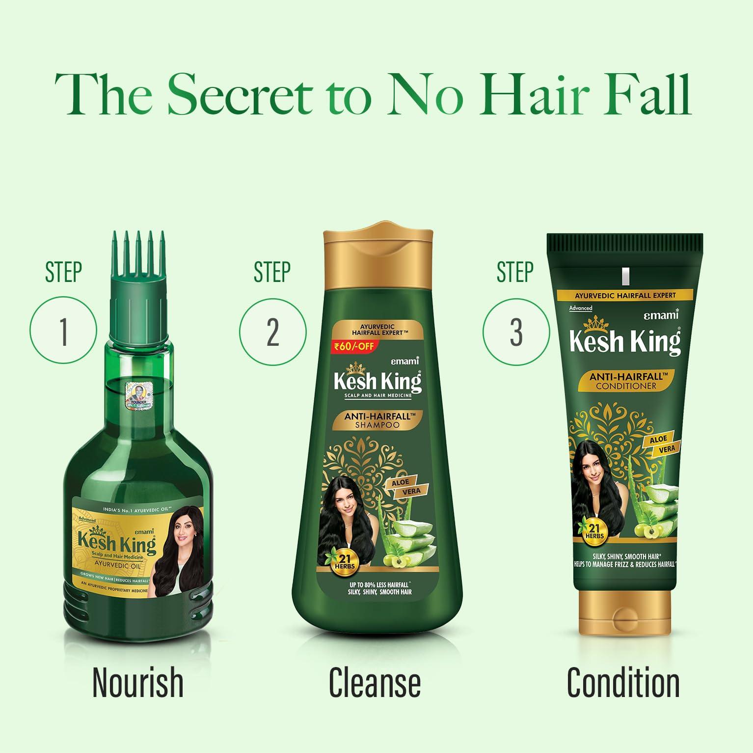 KESH KING KESH KING Anti Hairfall Shampoo | with 21 Ayurvedic Herbs & Aloe Vera | Provides Healthy Nourished Scalp | for Shiny & Smooth Hairs | 33.81. Fl Oz/1000ml