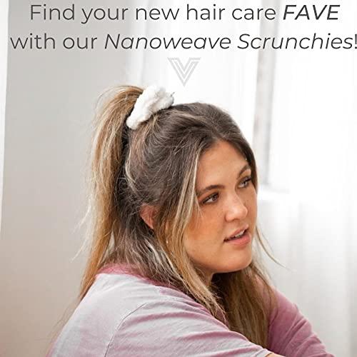 VOLO VOLO Luna Gray Spa Headband & Scrunchie Set for Women | Towel Hair Accessories for Makeup, Washing Face, Self Care & Skin Care | Ultra Soft, Absorbent & Stretchy | Perfect Pair Bundle | Microfiber