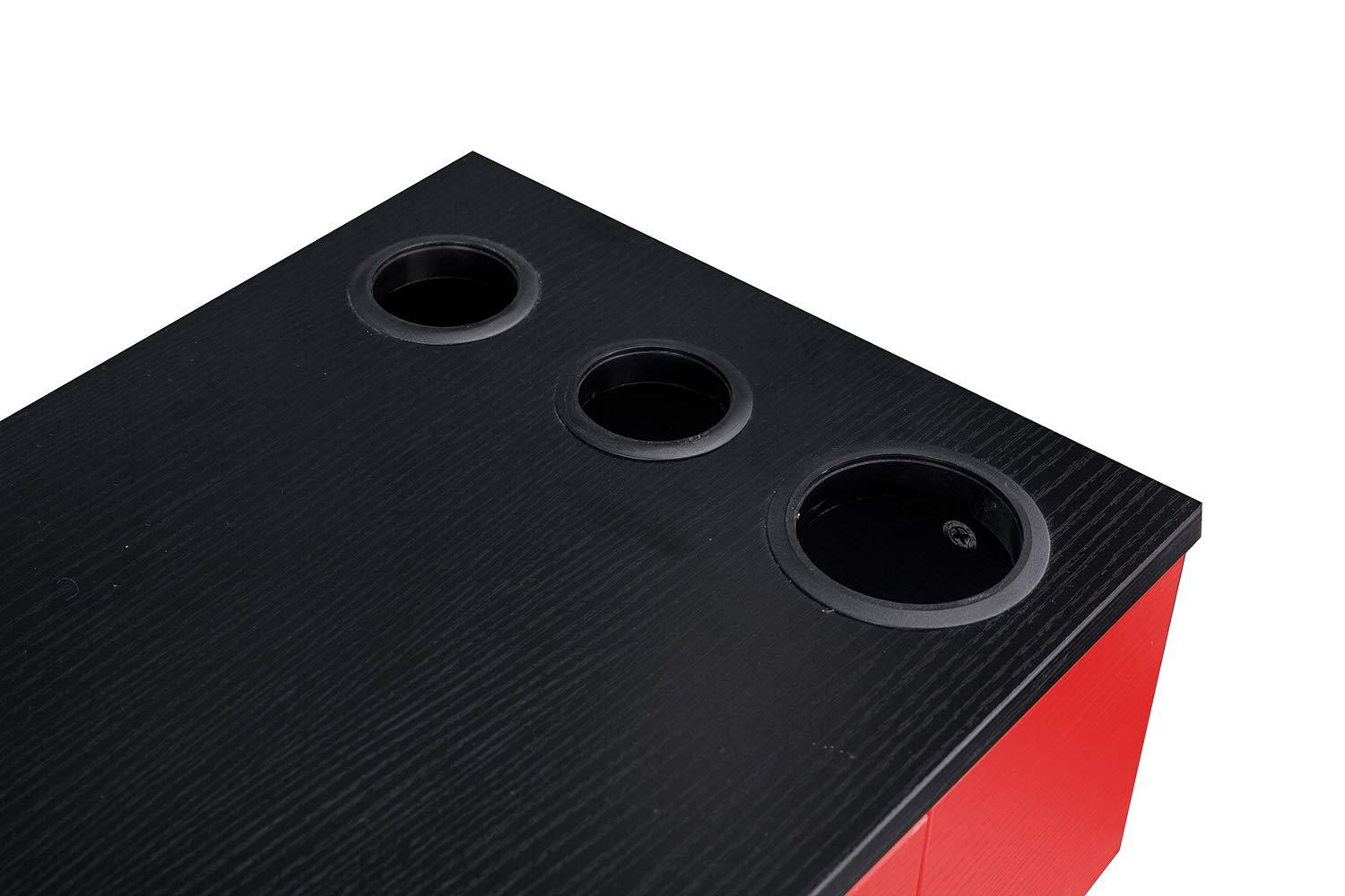 BarberPub BarberPub Locking Wall Mount Styling Station with 3 Hair Dryer Holders Barber Beauty Spa Salon Equipment 3036-2 (Black&Red)