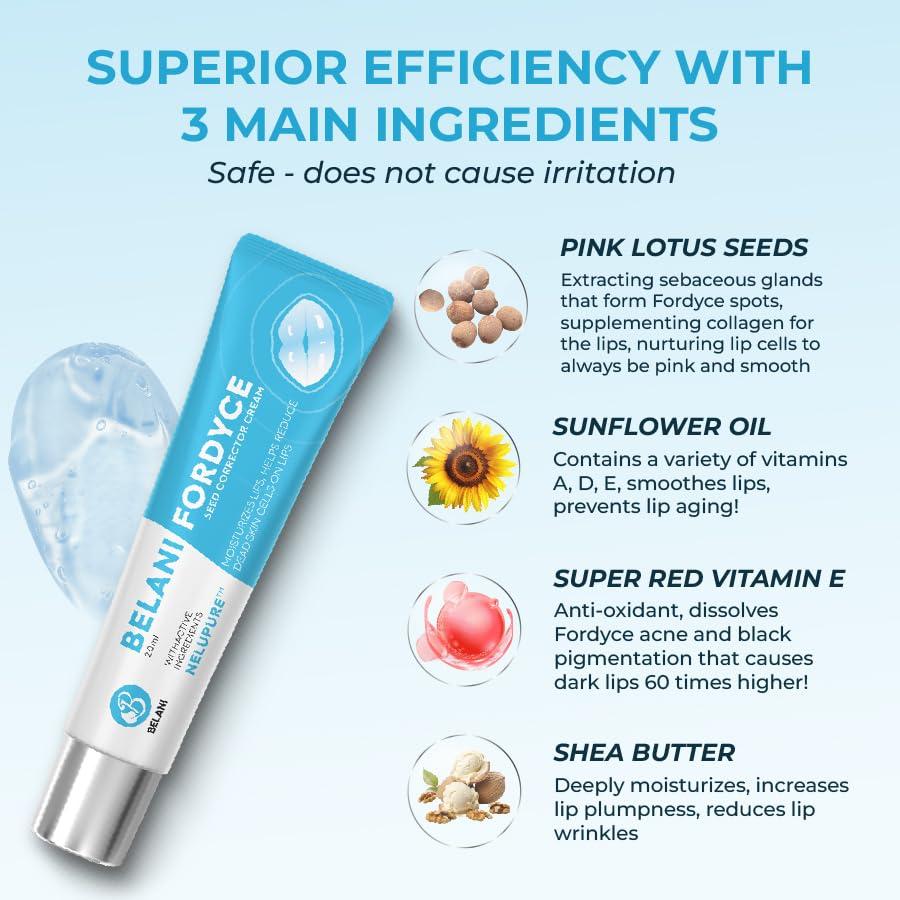 HVSun HVSUN Lip Acne Cream, Fordyce Seeds - Lip Acne, Moisturizes, Improves Dry, Chapped Lips, Reduces Dark Lips - 20ml