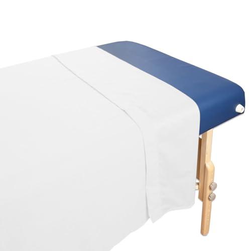 Body Linen Body Linen Massage Table Poly/Cotton Flat Sheet - 55% Polyester, 45% Cotton - 58 x 94 inches - White