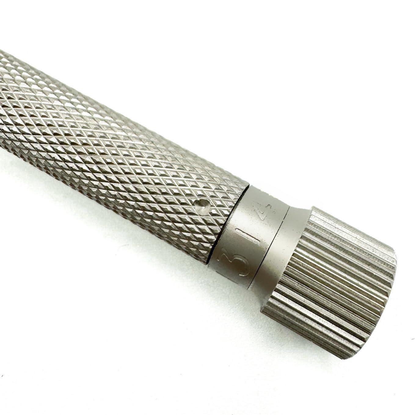 Parker Safety Razor The Parker Variant OPEN COMB - ADJUSTABLE Double Edge Safety Razor, Customize your Shave with a Turn of the Dial from Mild to Aggressive - 5 Blades Included (SATIN CHROME)