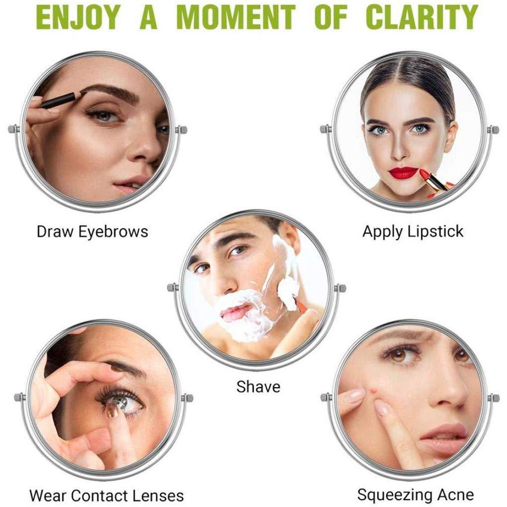 PRIMUZ PRIMUZ Wall Mounted Makeup Mirror with 5X Magnification,Wall Mounted Makeup Mirror Oil Rubbed Bronze,8 inch Double Sided Extendable Bathroom Mirror