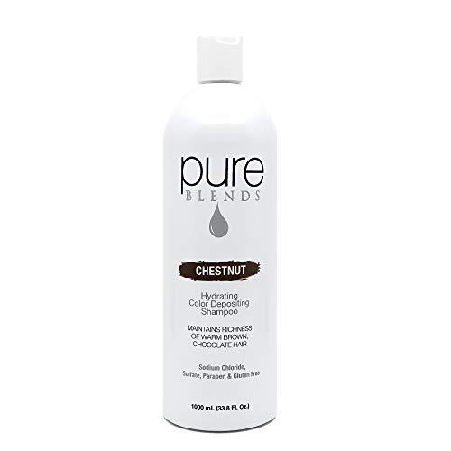 Pure Blends Pure Blends Chestnut Color Depositing Shampoo & Conditioner 33.8 Oz. Brightens and Tones Color Faded Hair Prevent Color Fade & Extend Color Service on Color Treated Hair Semi Permanent Hair Dye