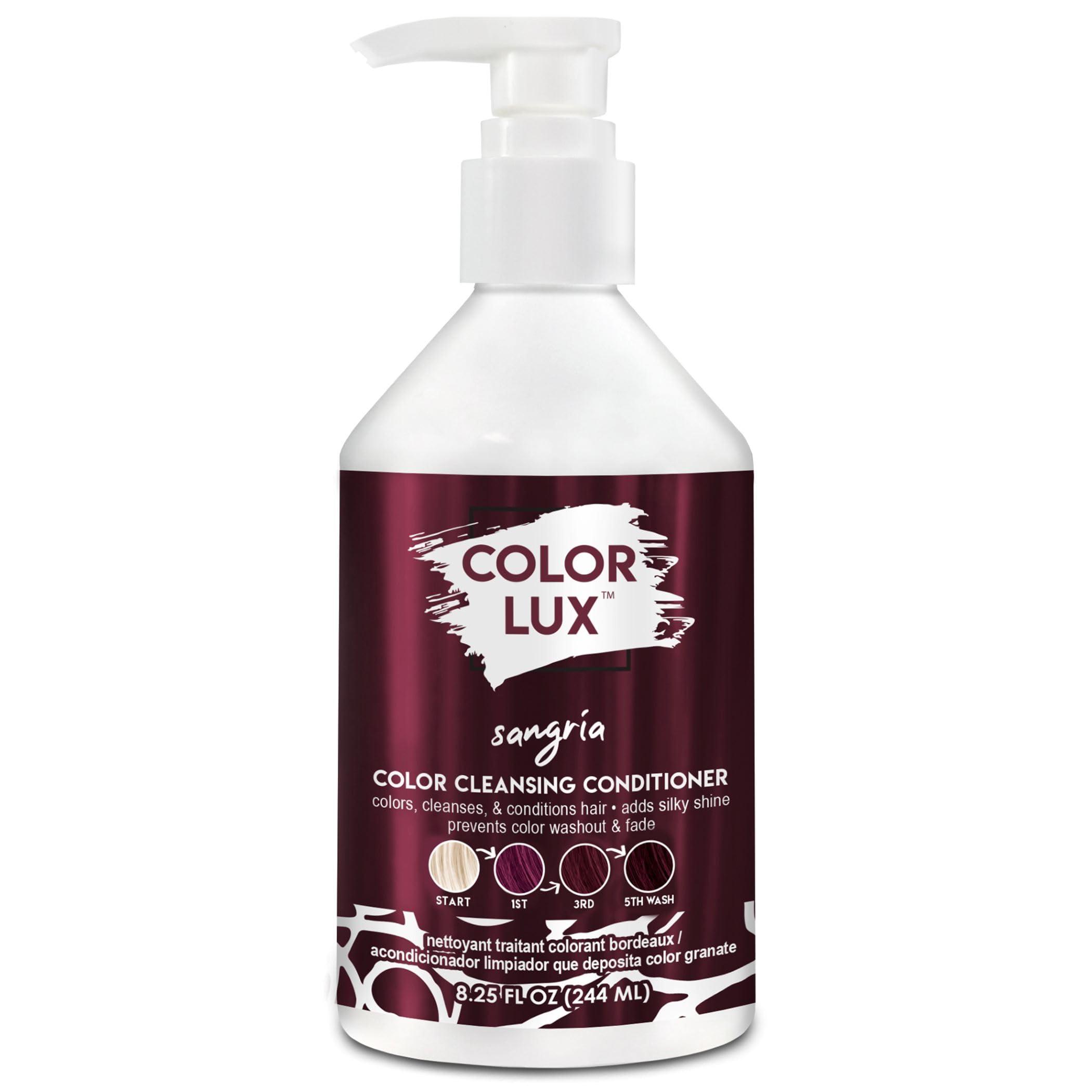 Color Lux Color Lux Color Cleansing Conditioner, Sangria, 3-in-1 Buildable Color Depositing Formula, Vegan, Sulfate-Free, Paraben-Free, 8.25 oz